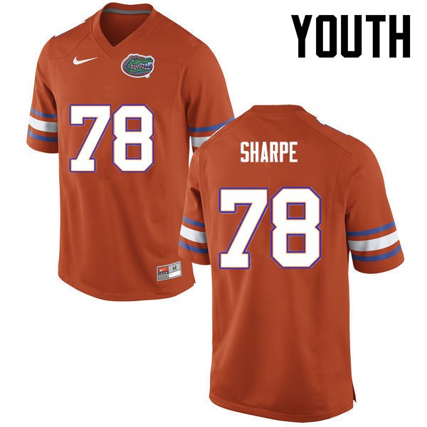 Florida Gators Youth #78 David Sharpe College Football Orange